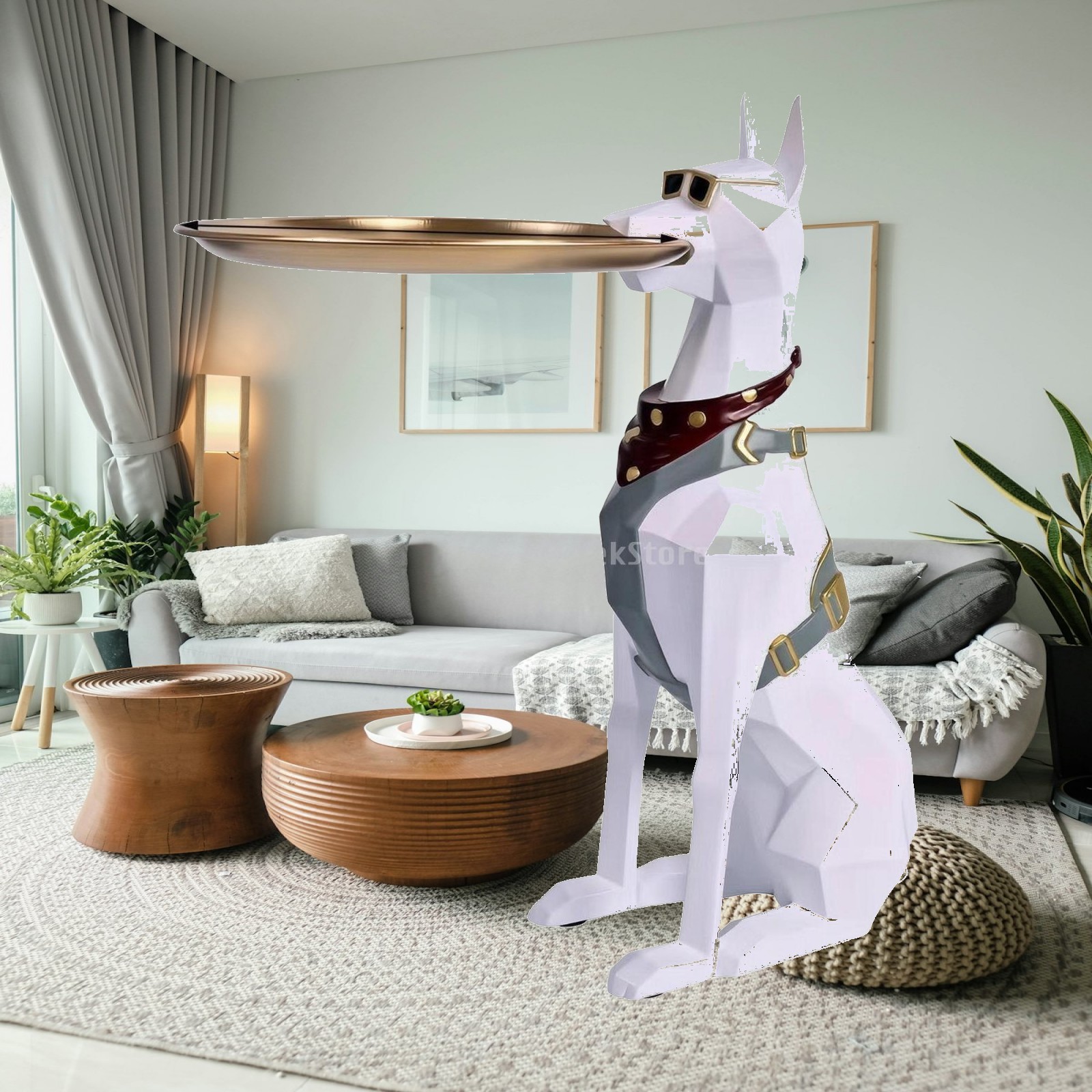 Resin Art Decoration Items - Estatueta decorativa de cão Doberman, escultura