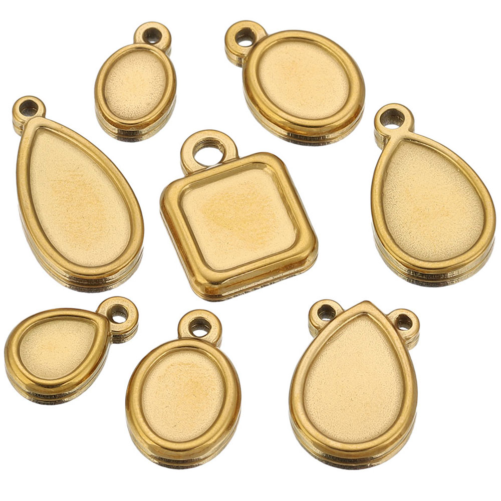 Resin Art Jewellery Kit - 5 Peças de Aço Inoxidável: Bases