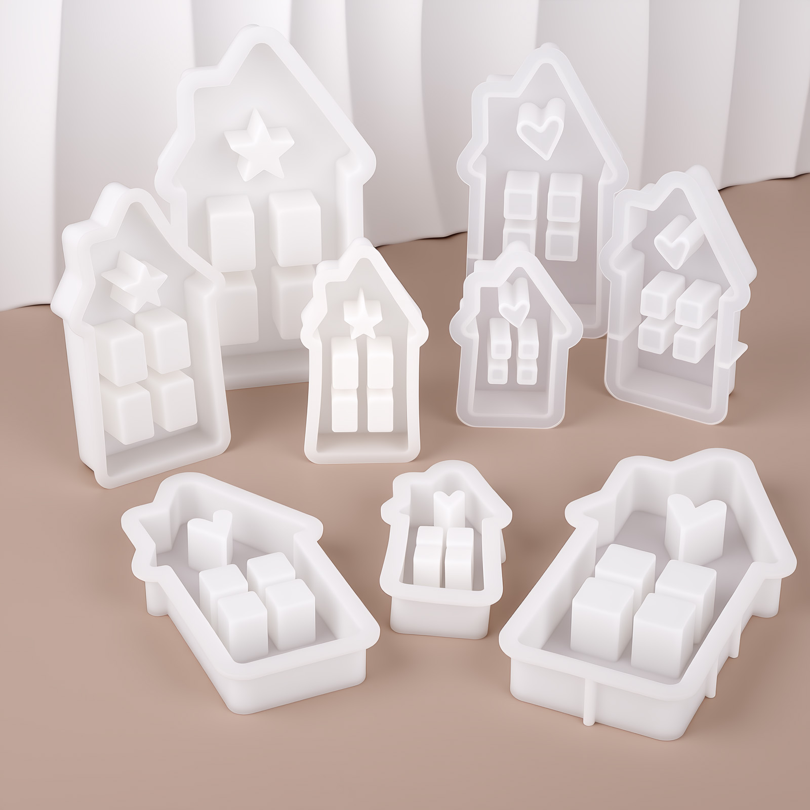 Resin Art Heart - Estrela coração casa moldes de silicone