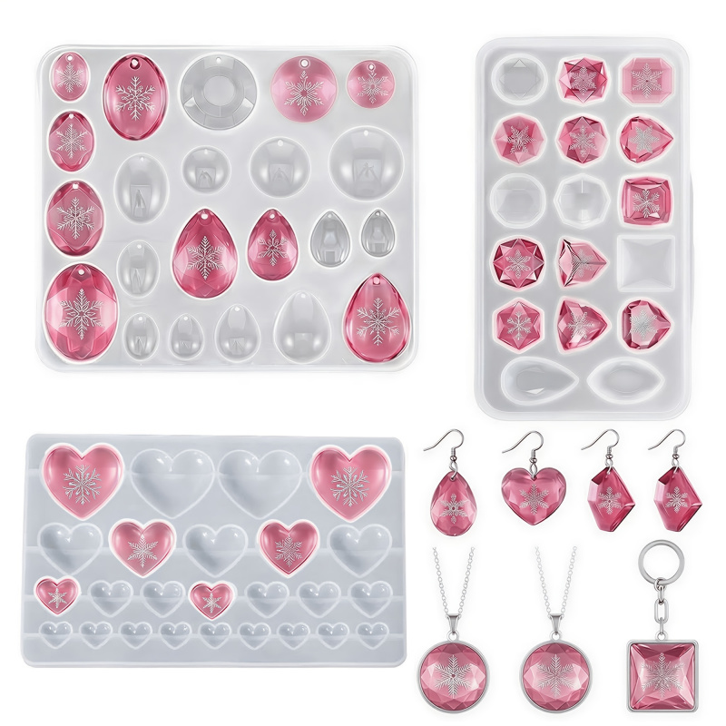 Resin Art Heart - Molde de silicone para joias com