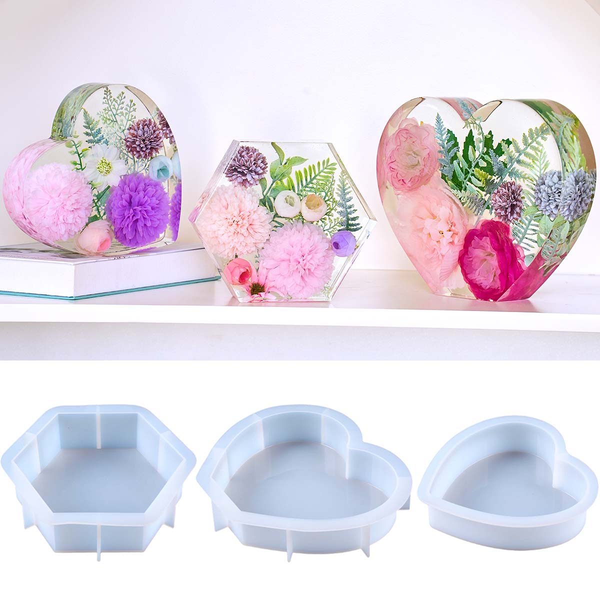 Molde de Silicone Grande em Fo - Resin Art Heart avaliação e preço