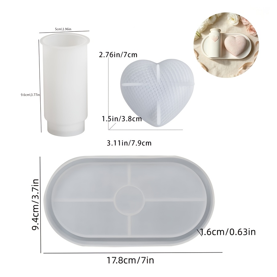 Conjunto de 3 moldes de silico - Resin Art Heart avaliação e preço