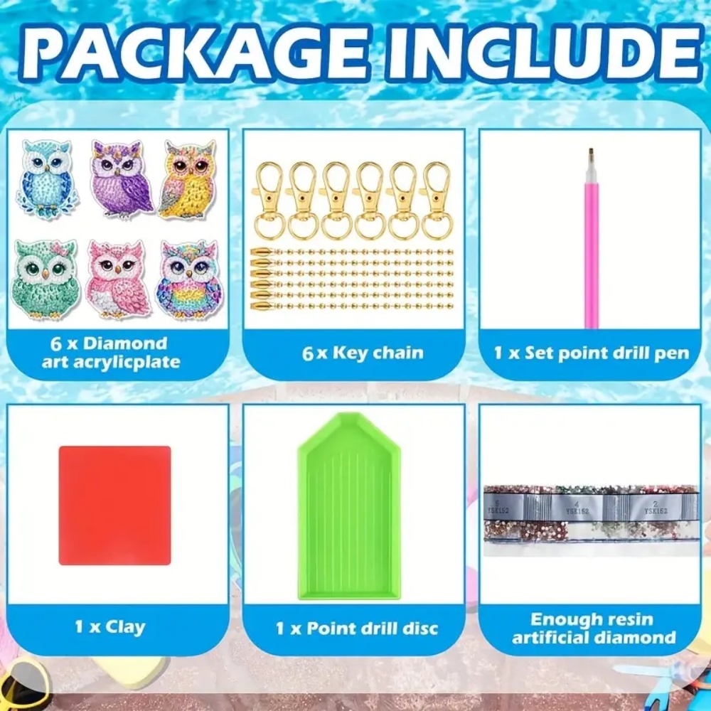 Chaveiro de diamante diy de 6  - Resin Art Supplies avaliação e preço