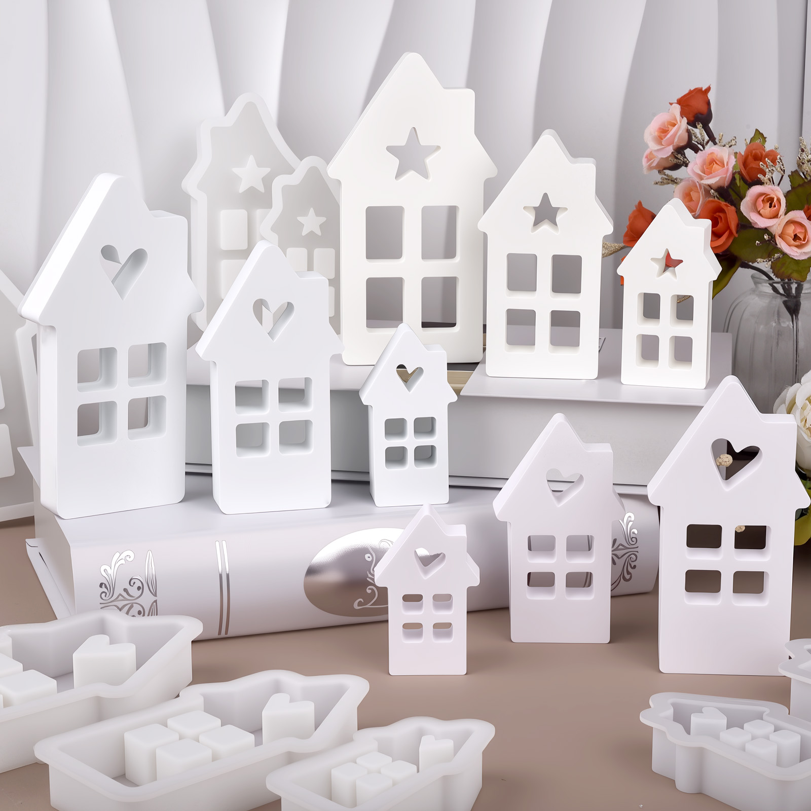 Estrela coração casa moldes de - Resin Art Heart avaliação e preço