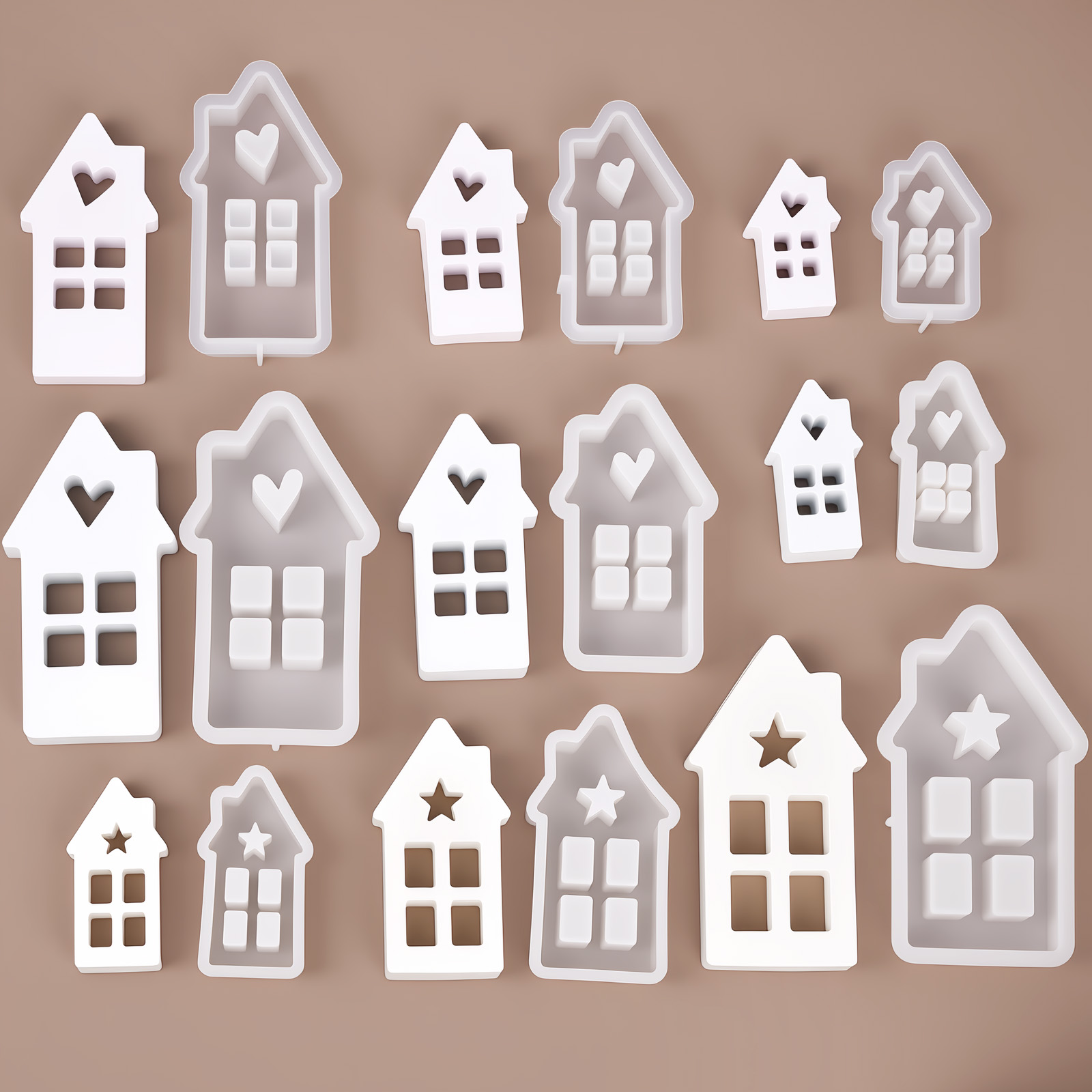 Estrela coração casa moldes de - Resin Art Heart avaliação e preço