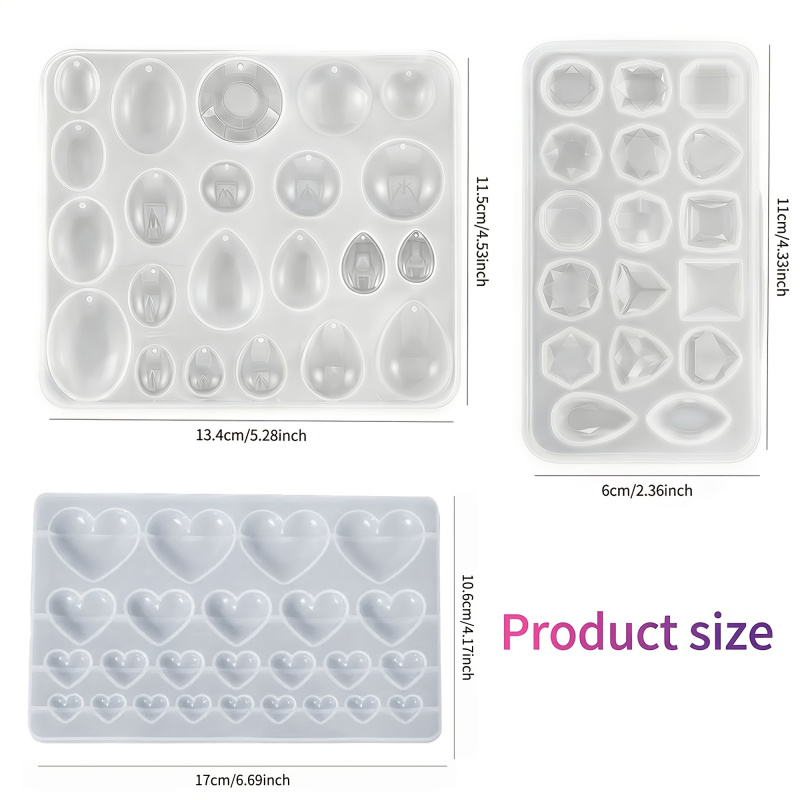 Molde de silicone para joias c - Resin Art Heart avaliação e preço