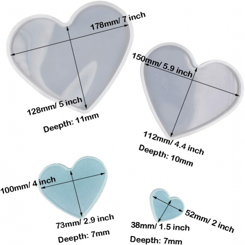 Molde epóxi em forma de coraçã - Resin Art Heart avaliação e preço